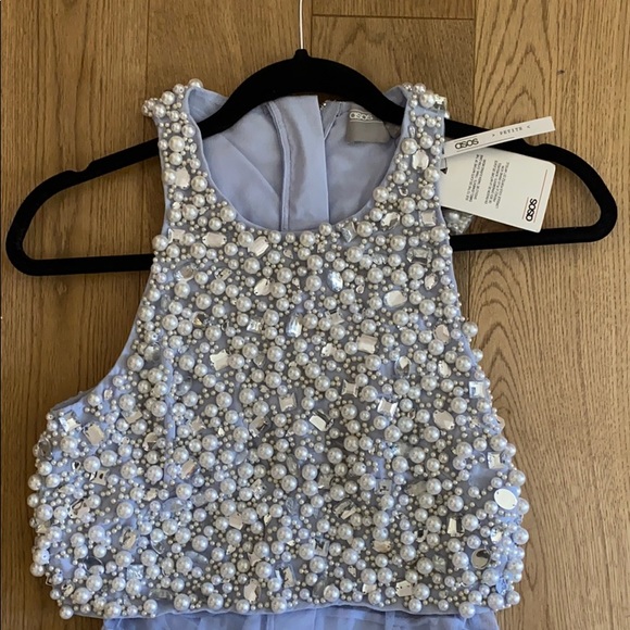 ⤵️Price drop ! ⭐️ 1 time host pick NWT ASOS petite periwinkle embellished dress - Picture 3 of 7